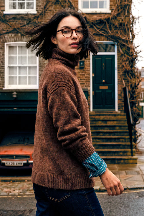 Bobble neck sweater - wool - Armor-lux - 1