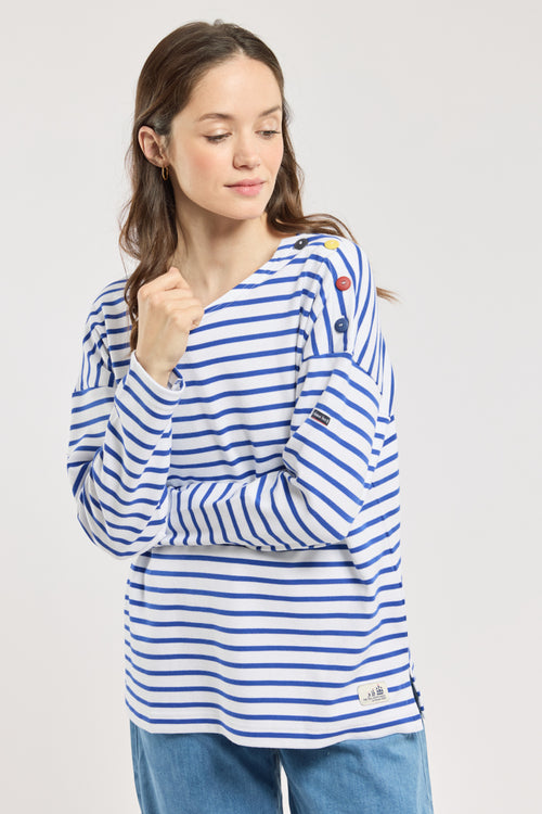 Matrosenshirt mit Knopfleiste an der Schulter - schwere Baumwolle - Armor-lux - 1