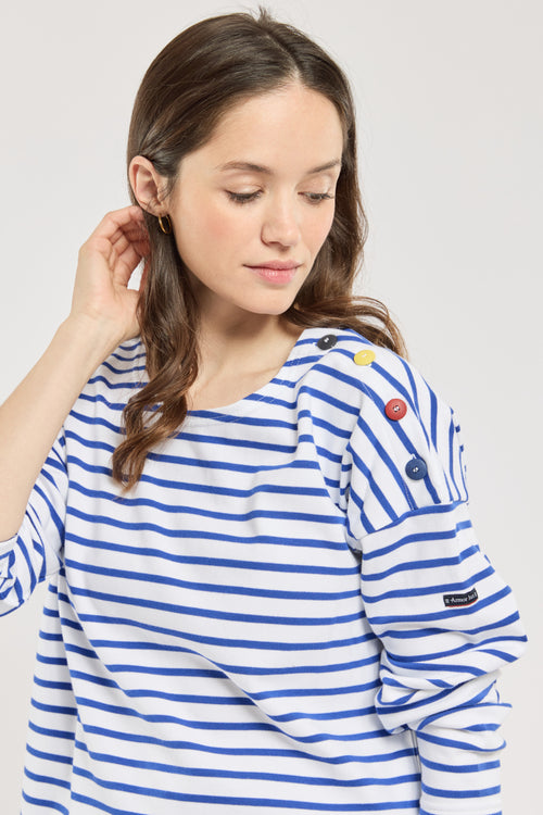 Matrosenshirt mit Knopfleiste an der Schulter - schwere Baumwolle - Armor-lux - 2