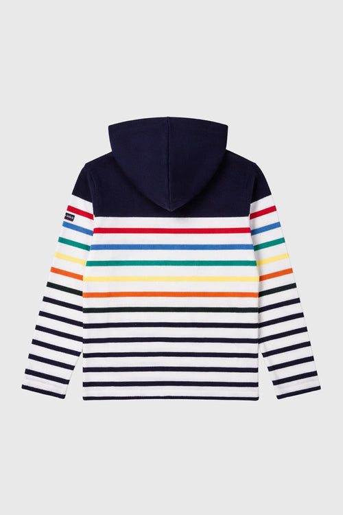 Kids Hooded Breton shirt - rustic cotton - Armor-lux - 2