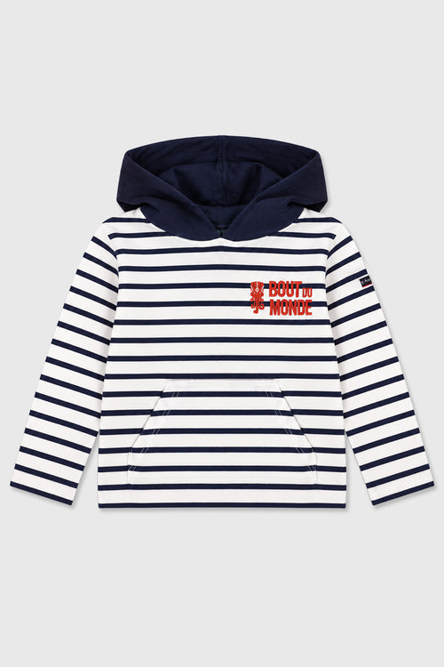 Marinière enfant à capuche en coton - Armor-lux - 1