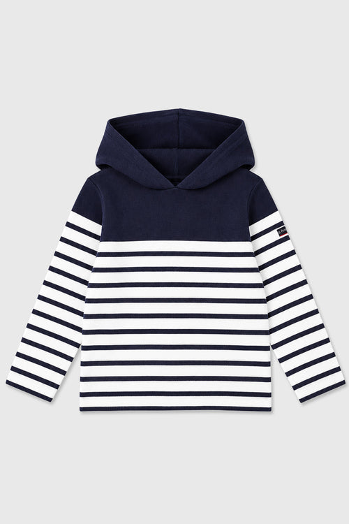 Marinière enfant à capuche en coton - Armor-lux - 1