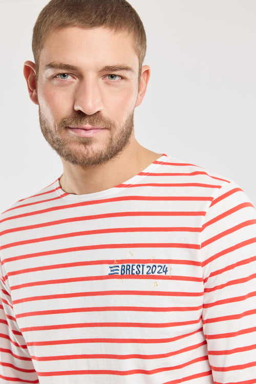 Embroidered Breton striped shirt - lightweight cotton - Armor-lux - 4
