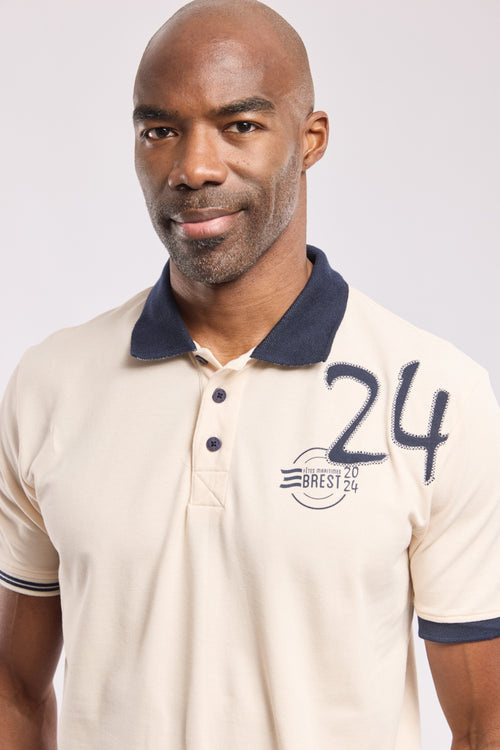 Short-sleeved printed polo shirt - cotton - Armor-lux - 3