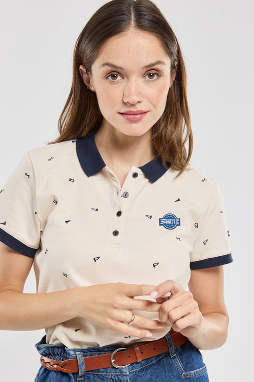 Short-sleeved polo shirt with Brest 2024 embroidery - cotton - Armor-lux - 1