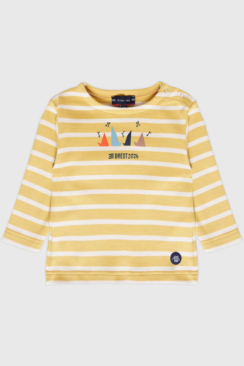 Baby printed Breton striped shirt - thick cotton - Armor-lux - 1