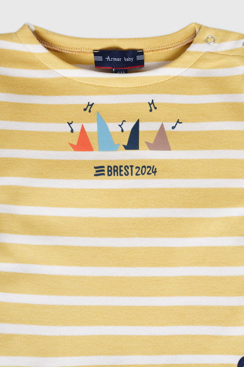 Baby printed Breton striped shirt - thick cotton - Armor-lux - 2