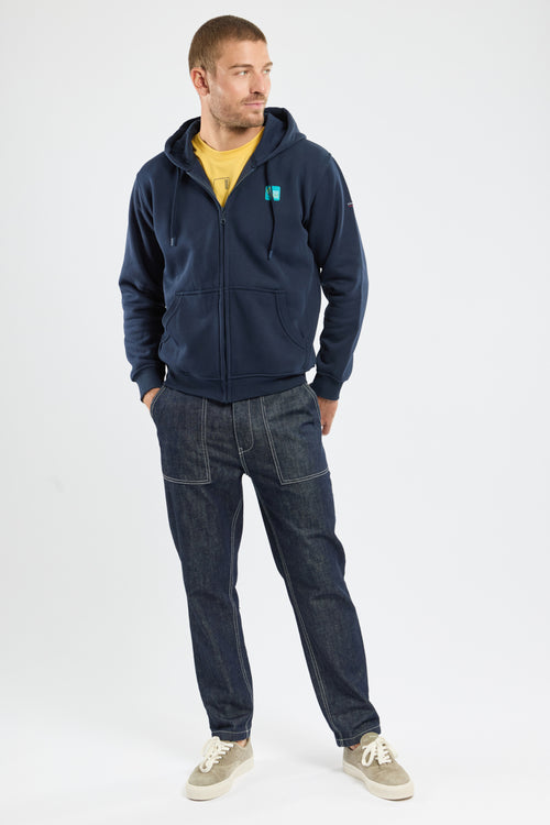 Screen-printed zip-up sweatshirt - cotton - Armor-lux - 3