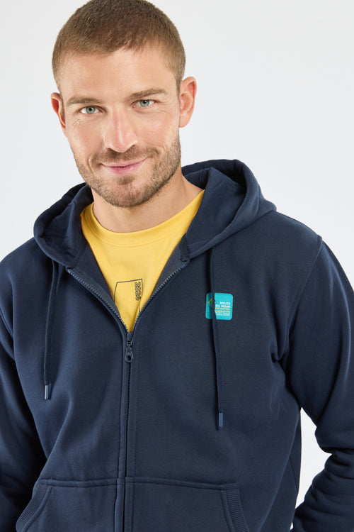 Screen-printed zip-up sweatshirt - cotton - Armor-lux - 5