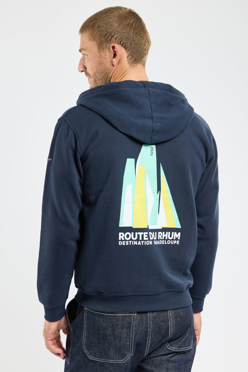 Screen-printed zip-up sweatshirt - cotton - Armor-lux - 2