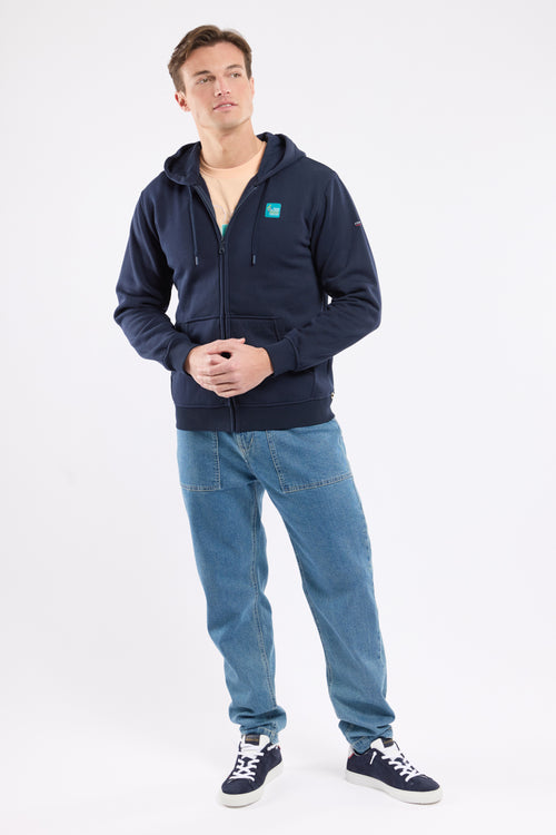 Screen-printed zip-up sweatshirt - cotton - Armor-lux - 4