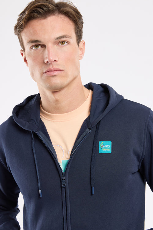 Screen-printed zip-up sweatshirt - cotton - Armor-lux - 2