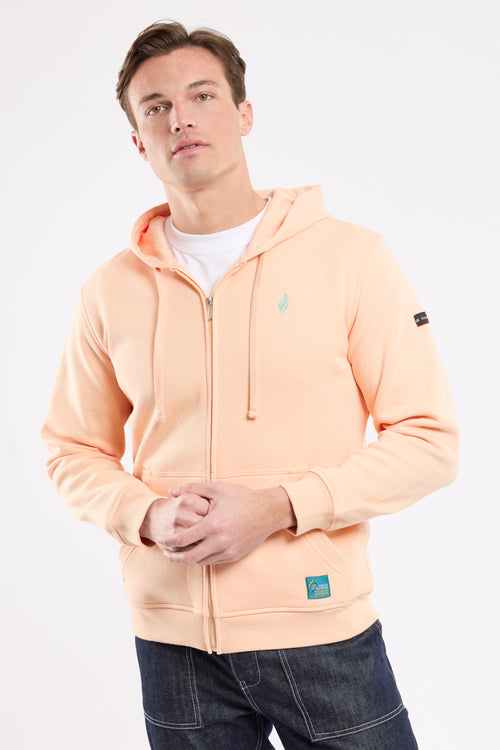 Screen-printed zip-up sweatshirt - cotton - Armor-lux - 1